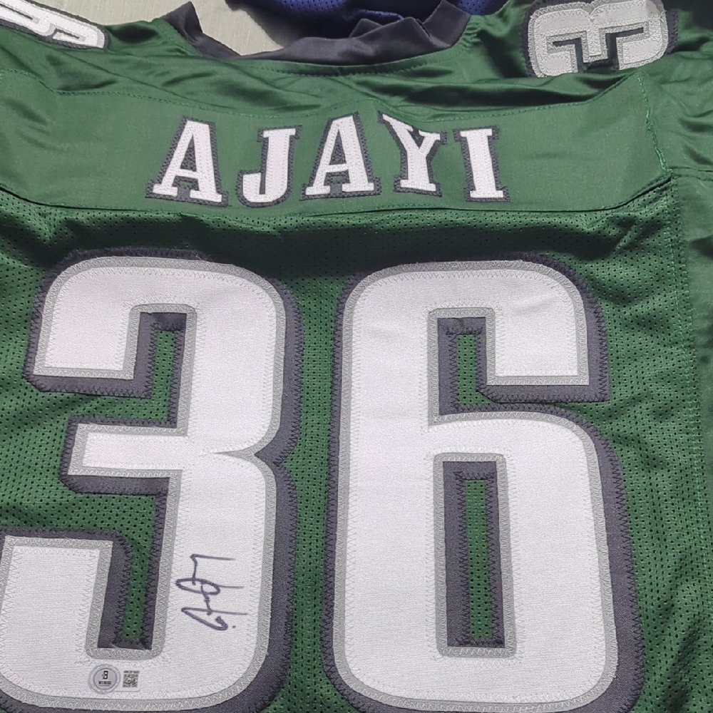 Autographed Custom Green Football Jersey #36 - Jay AJAYI,  Authenticated